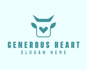 Cow Dairy Heart logo design