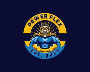 Superhero Muscular Man logo design