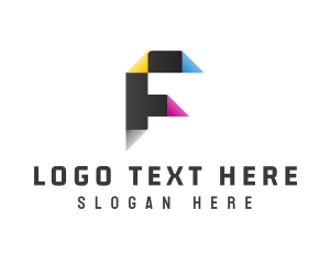 Media Agency - Printing Paper Letter F logo design