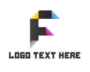 Cmyk - Printing Paper Letter F logo design