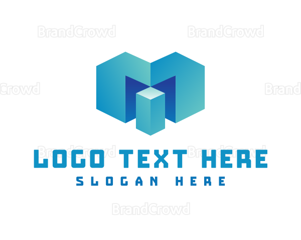 3D Geometric Letter M Logo