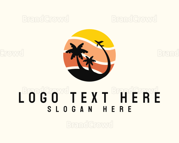 Beach Tourism Travel Logo