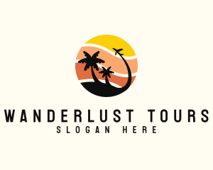 Beach Tourism Travel logo design