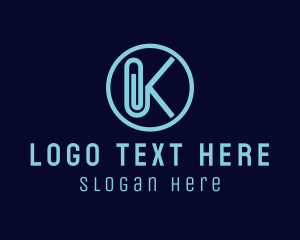 Paper Clip Letter K Logo