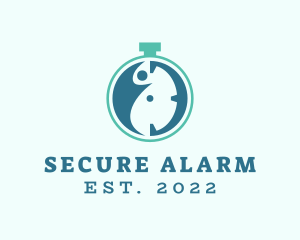 Alarm - Human Clock Alarm logo design