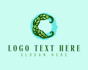 Plant - Leaf Wellness Letter C logo design