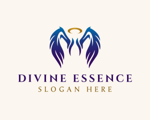 Divine - Gradient Angel Wings logo design