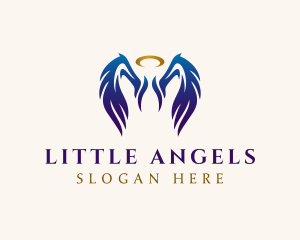 Gradient Angel Wings logo design