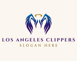 Gradient Angel Wings logo design
