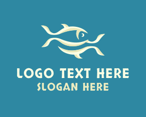 Black - Abstract Fishes Restaurant logo design