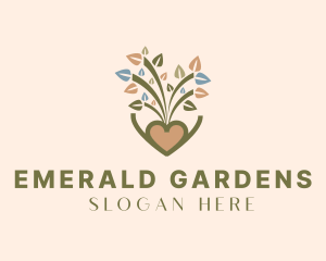 Nature Heart Plant  logo design