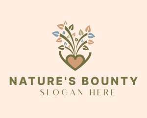 Nature Heart Plant  logo design