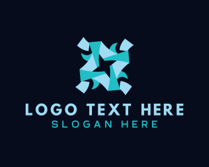 Connectivity - Origami Human People logo design