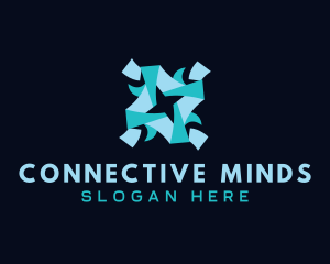 Meeting - Origami Human People logo design