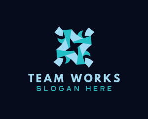 Crew - Origami Human People logo design