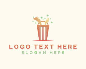 Recycling Bin - Garbage Trash Bin logo design