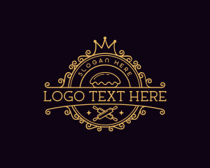Rolling Pin - Crown Bakery Pastry logo design