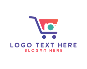 Lens - Camera Shopping Cart logo design