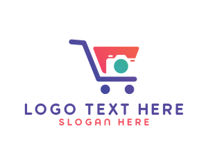 Stroller - Camera Shopping Cart logo design