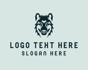 Alaskan Malamute - Dog Wolf Head logo design