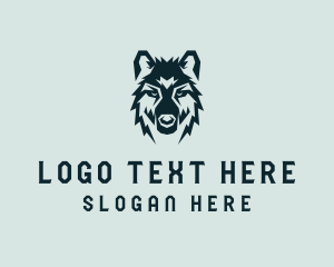 Silhouette - Dog Wolf Head logo design