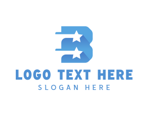 Negative Space - Shooting Star Letter B logo design