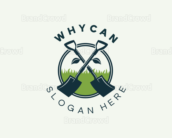 Lawn Shovel Landscape Logo