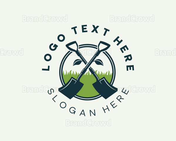 Lawn Shovel Landscape Logo