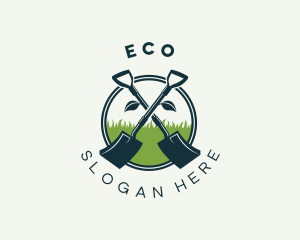 Lawn Shovel Landscape Logo