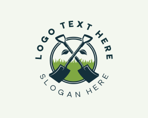 Grass - Lawn Shovel Landscape logo design