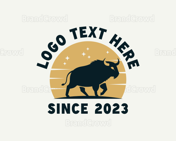 Bison Animal Zoo Logo