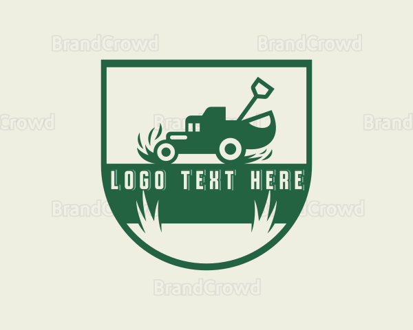 Grass Cutting Mower Lawn Care Logo