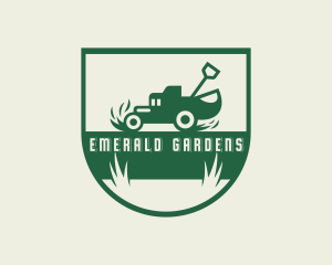 Grass Cutting Mower Lawn Care logo design