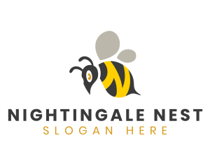 Bumblebee Insect Letter N logo design