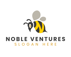 Bumblebee Insect Letter N logo design