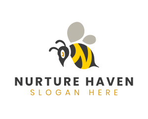 Bumblebee Insect Letter N logo design