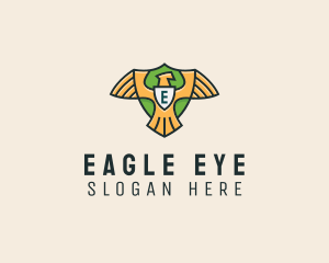 Modern Eagle Crest Shield logo design