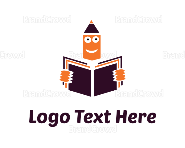 Orange Pencil Reading Learning Logo