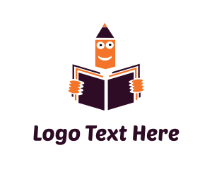 Pen - Orange Pencil Reading Learning logo design