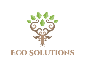 Ecology - Deer Tree Antlers logo design
