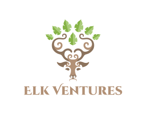 Elk - Deer Tree Antlers logo design