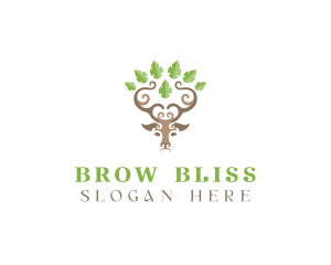 Deer Tree Antlers logo design