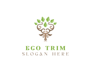 Deer Tree Antlers logo design