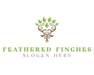 Deer Tree Antlers logo design