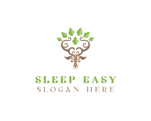 Deer Tree Antlers logo design