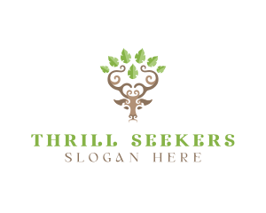 Deer Tree Antlers logo design