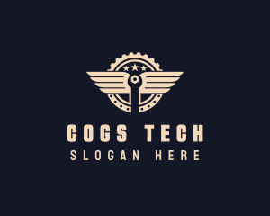 Cogs - Wrench Wings Machinist logo design