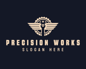 Wrench Wings Machinist logo design