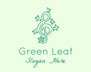 Music Vine Leaves logo design