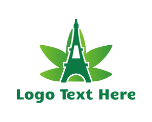 Oil - Green Cannabis Tower logo design